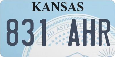KS license plate 831AHR