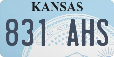 KS license plate 831AHS