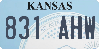 KS license plate 831AHW