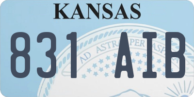 KS license plate 831AIB