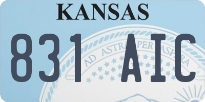 KS license plate 831AIC