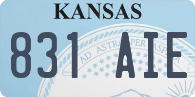 KS license plate 831AIE