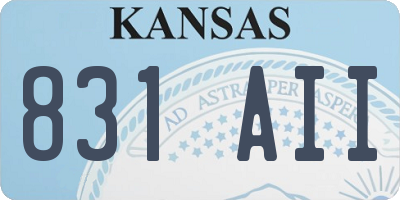 KS license plate 831AII
