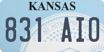 KS license plate 831AIO