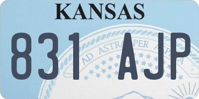 KS license plate 831AJP