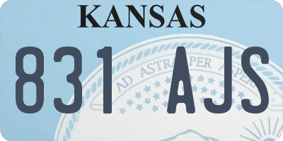 KS license plate 831AJS