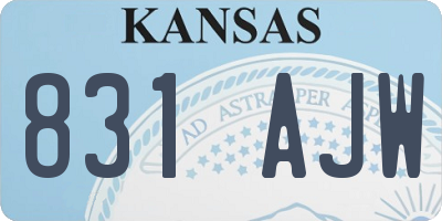 KS license plate 831AJW