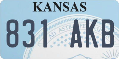 KS license plate 831AKB