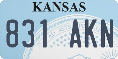 KS license plate 831AKN