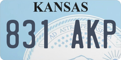 KS license plate 831AKP