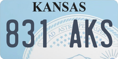 KS license plate 831AKS