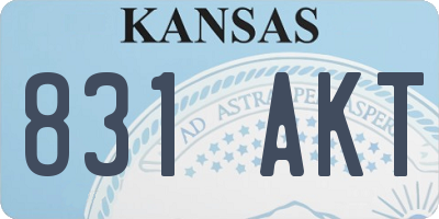 KS license plate 831AKT