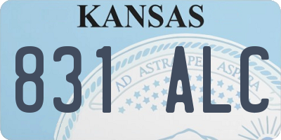 KS license plate 831ALC