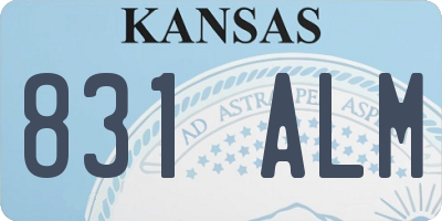 KS license plate 831ALM