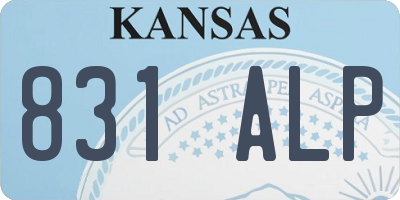 KS license plate 831ALP