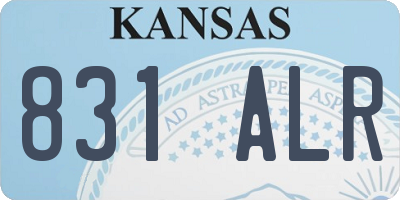 KS license plate 831ALR