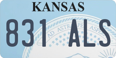 KS license plate 831ALS