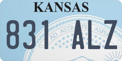 KS license plate 831ALZ
