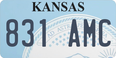 KS license plate 831AMC