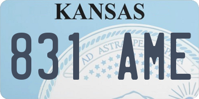 KS license plate 831AME