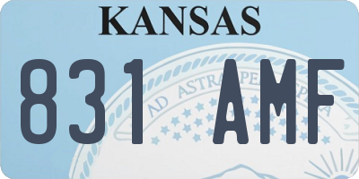 KS license plate 831AMF