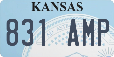 KS license plate 831AMP