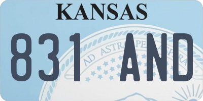 KS license plate 831AND