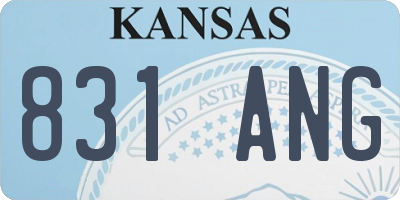 KS license plate 831ANG
