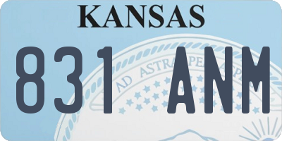 KS license plate 831ANM