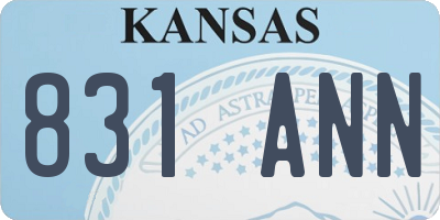 KS license plate 831ANN