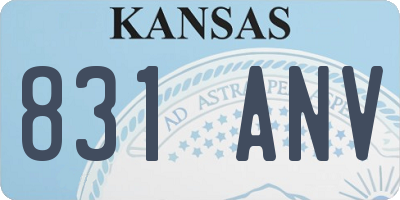 KS license plate 831ANV