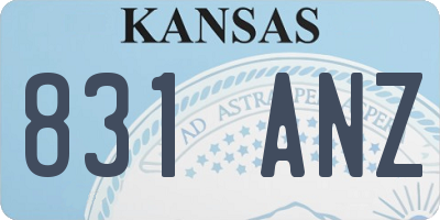 KS license plate 831ANZ
