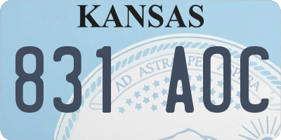 KS license plate 831AOC
