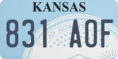 KS license plate 831AOF