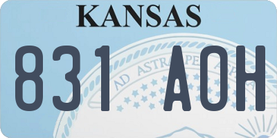 KS license plate 831AOH