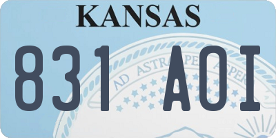 KS license plate 831AOI