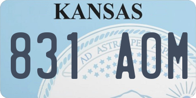 KS license plate 831AOM