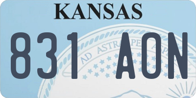 KS license plate 831AON