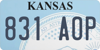 KS license plate 831AOP