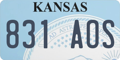 KS license plate 831AOS