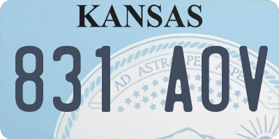KS license plate 831AOV