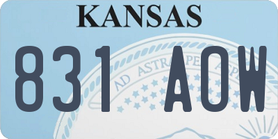 KS license plate 831AOW
