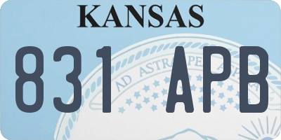 KS license plate 831APB