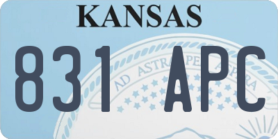 KS license plate 831APC