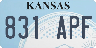 KS license plate 831APF
