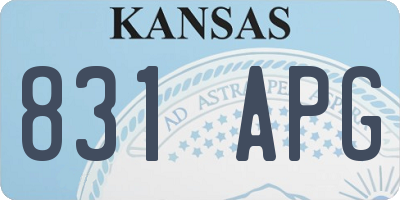 KS license plate 831APG
