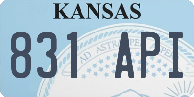 KS license plate 831API