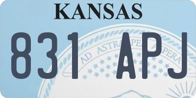 KS license plate 831APJ