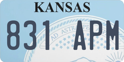 KS license plate 831APM
