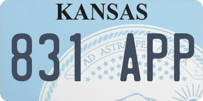 KS license plate 831APP
